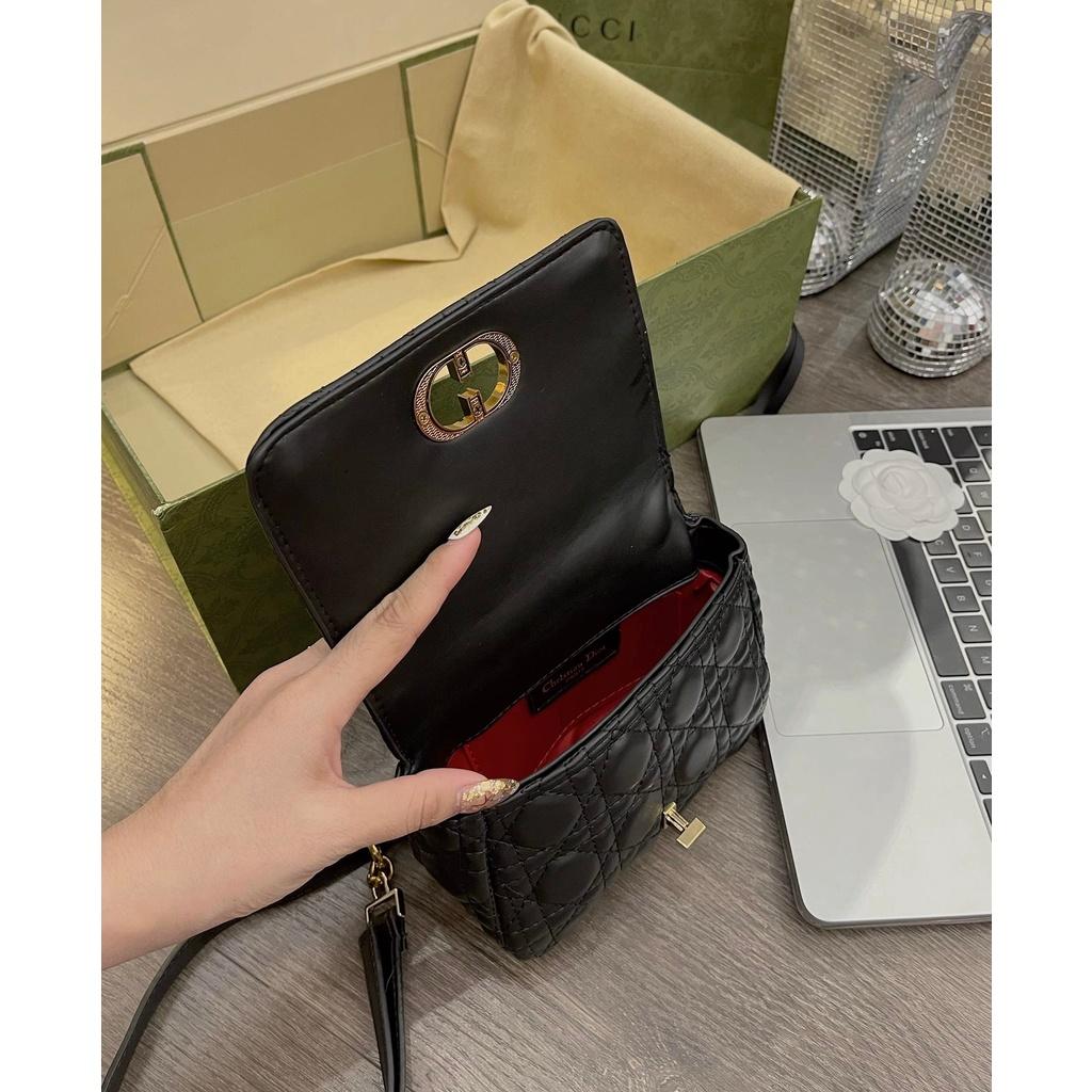 Túi khóa CD đeo chéo ô trám size 18cm xinh xỉu đủ màu