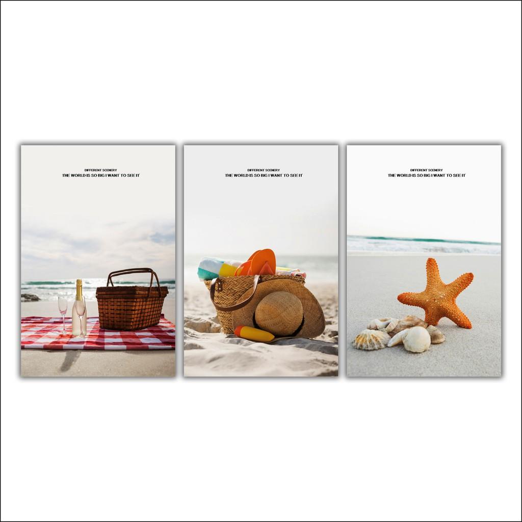 Tranh treo tường bộ 3, tranh trang trí nhà cửa 20x30cm