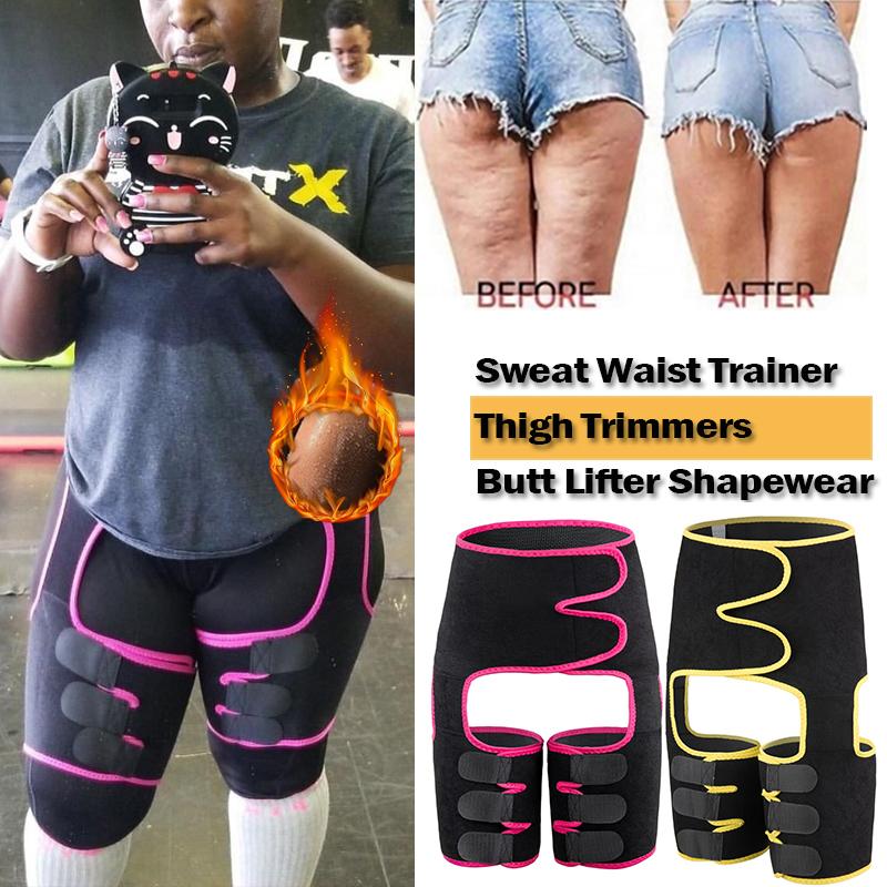3 Trong 1 Neoprene Slim Đùi Tông Đơ Cắt Chân Shapers Nữ Cao Cấp Huấn Luyện Viên Nén Giảm Béo Béo Tập Luyện Nhiệt shaper