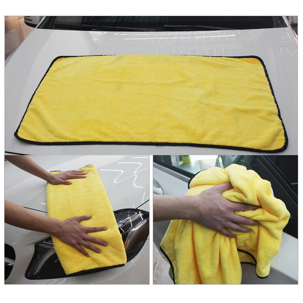 Microfiber Car Wash Towel Window Floor Drying Cloth Soft Household Yellow