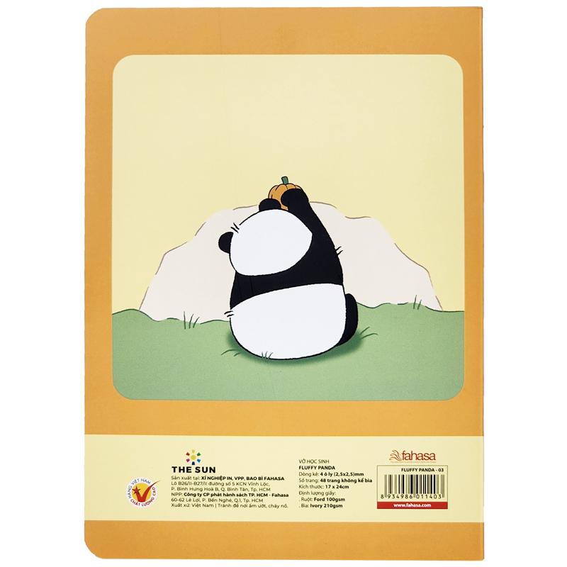 Hình ảnh Tập Học Sinh Chống Lóa Fluffy Panda - Miền Bắc - 4 Ô Ly - 48 Trang 100gsm - The Sun 03