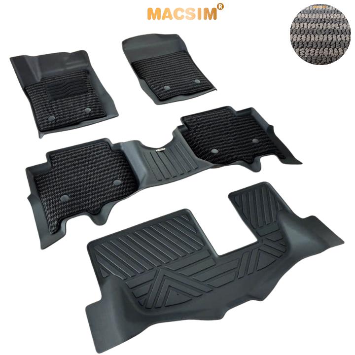 Thảm Lót Sàn 2 Lớp TPE Macsim Ford Everest 2023+ Chuẩn Form, Bền, Không Mùi (sd3 xám đen ct)