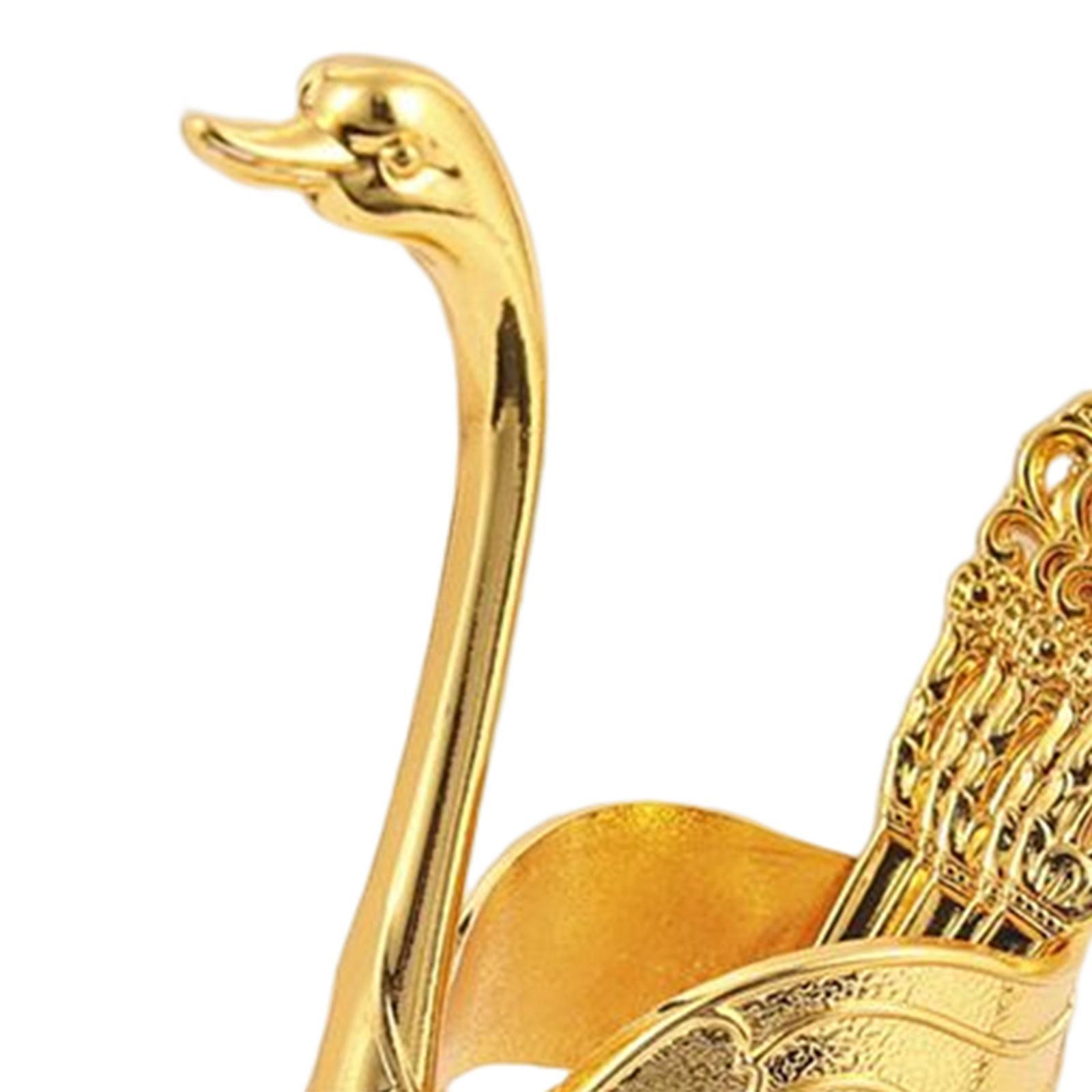 Creative Decorative Swan Base Holder Set Ice Cream Spoons Dinnerware Set for Restaurant Decor