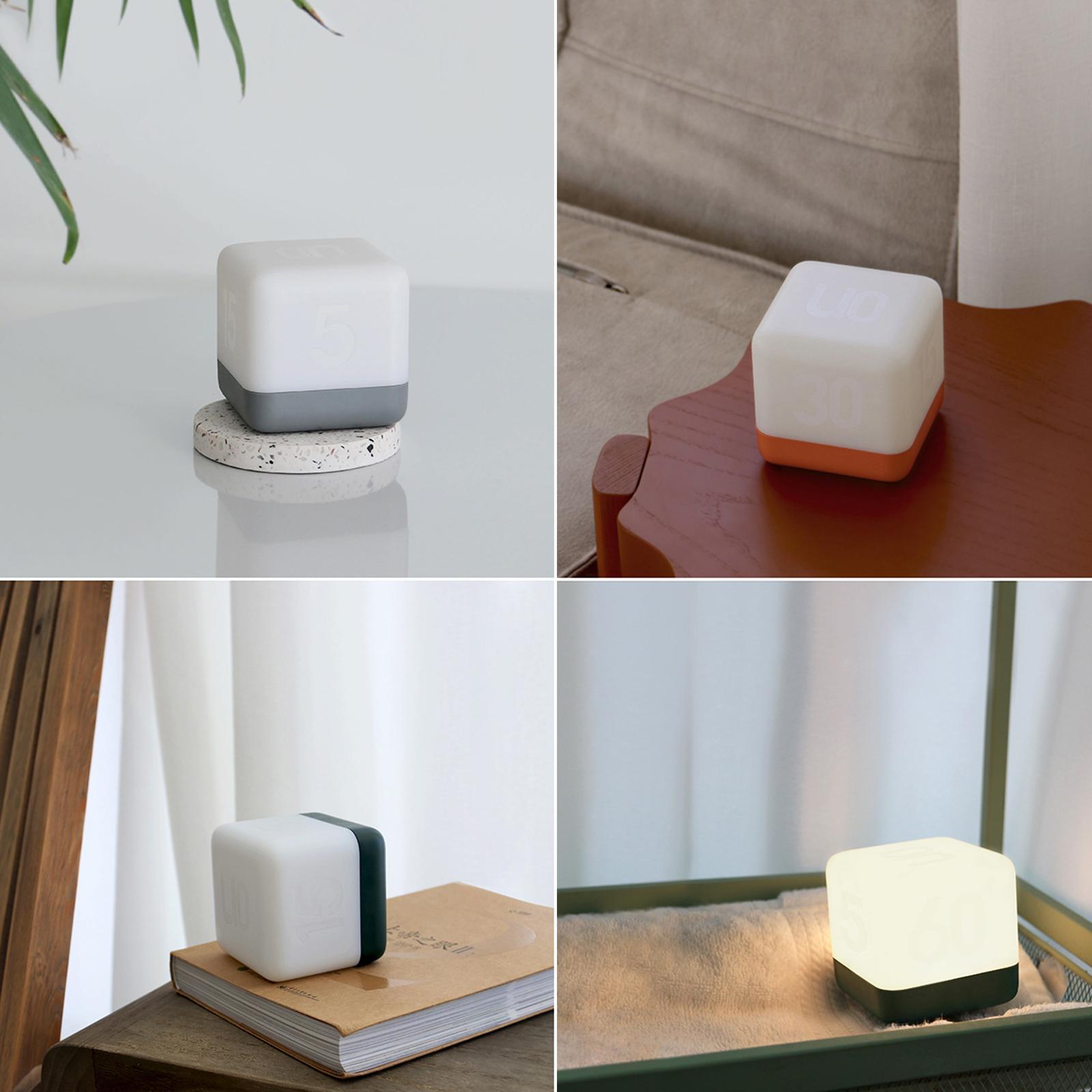 Flip Nightlight Timer Cube Shaped Rechargeable Night Lamp 2 Light Brightness Decorative Beside Lamp USB Rechargeable
