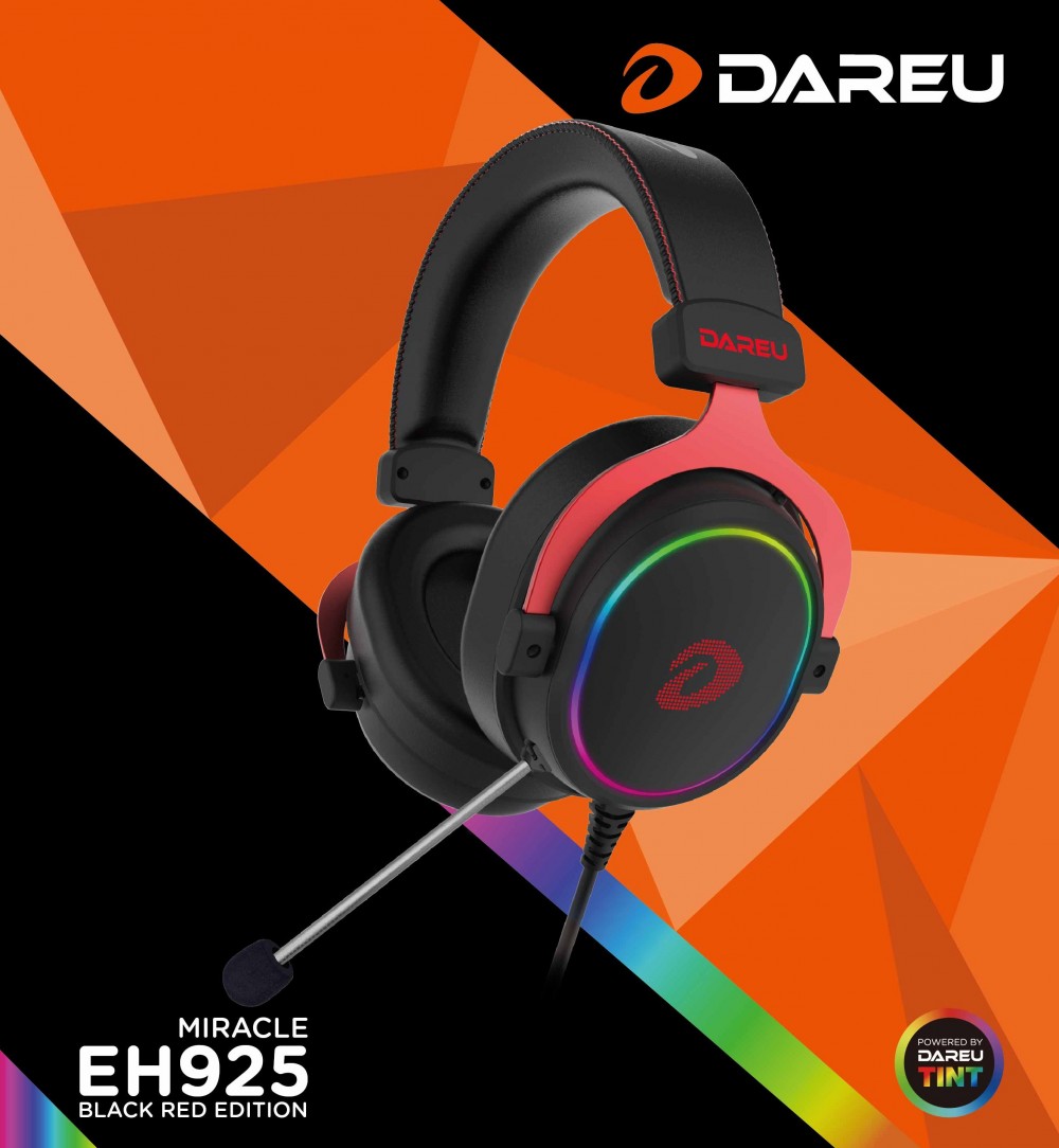 Tai Nghe Gaming Dareu EH925 RGB Black Red (Mẫu Mới 2020) - Hàng Chính Hãng