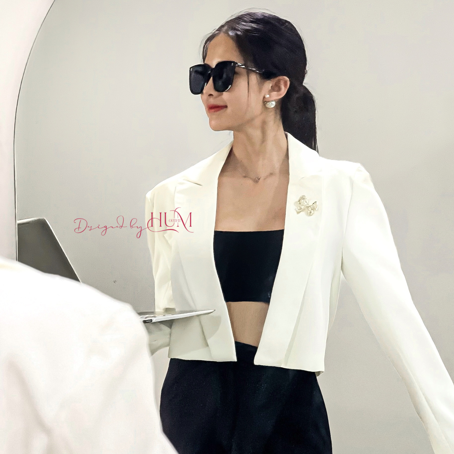 Áo Blazer nữ, Áo vest nữ dáng croptop, tay dài, form cứng cáp, màu trắng, hàng thiết kế - Cancer B04