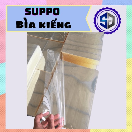 Bìa kiếng a4 1 zem trong mỏng chịu nhiệt suppo dùng để đóng sách, đóng tài liệu