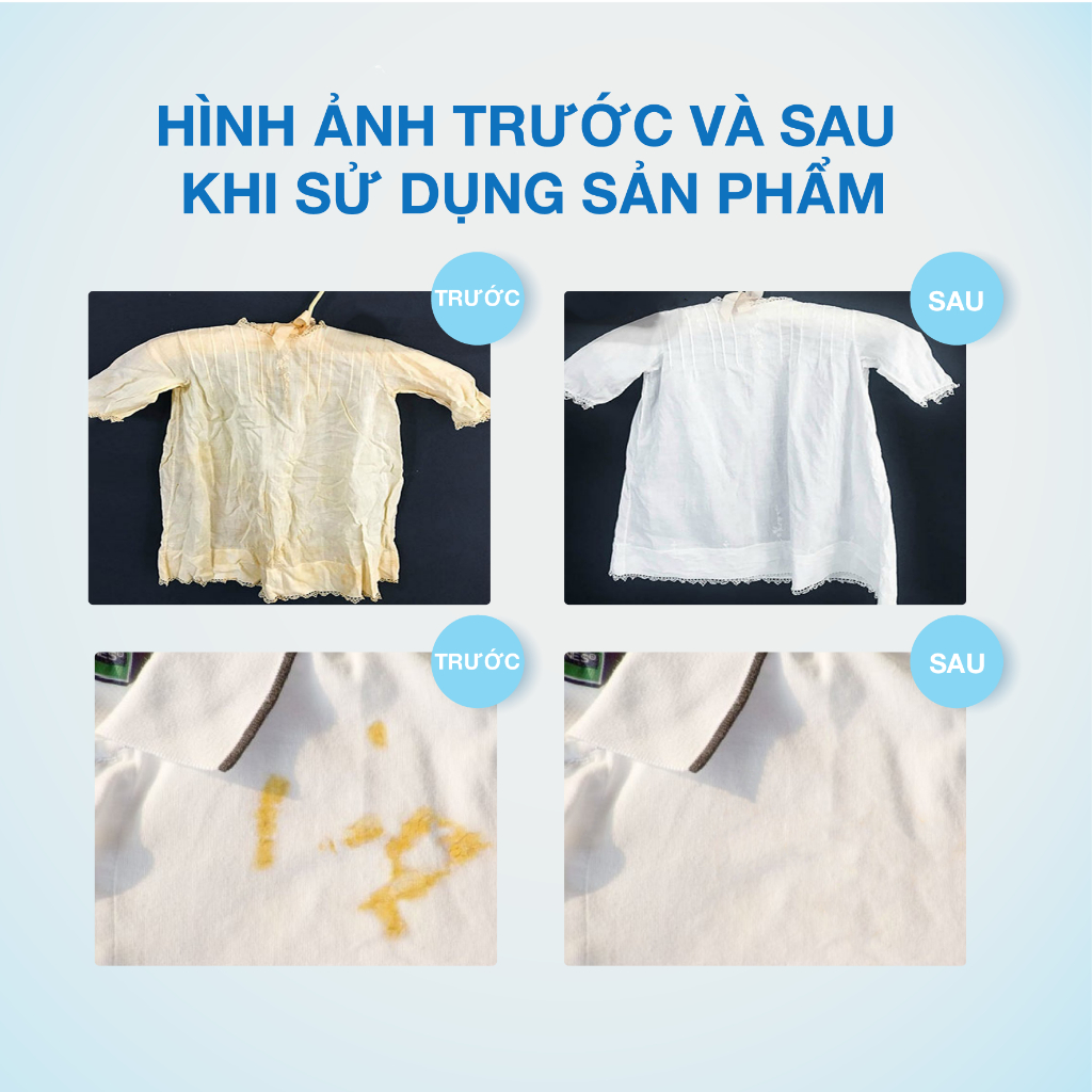 Bột tẩy quần áo màu CleanZ 300g đánh bay vết bẩn, ố màu giúp làm sạch quần áo như mới