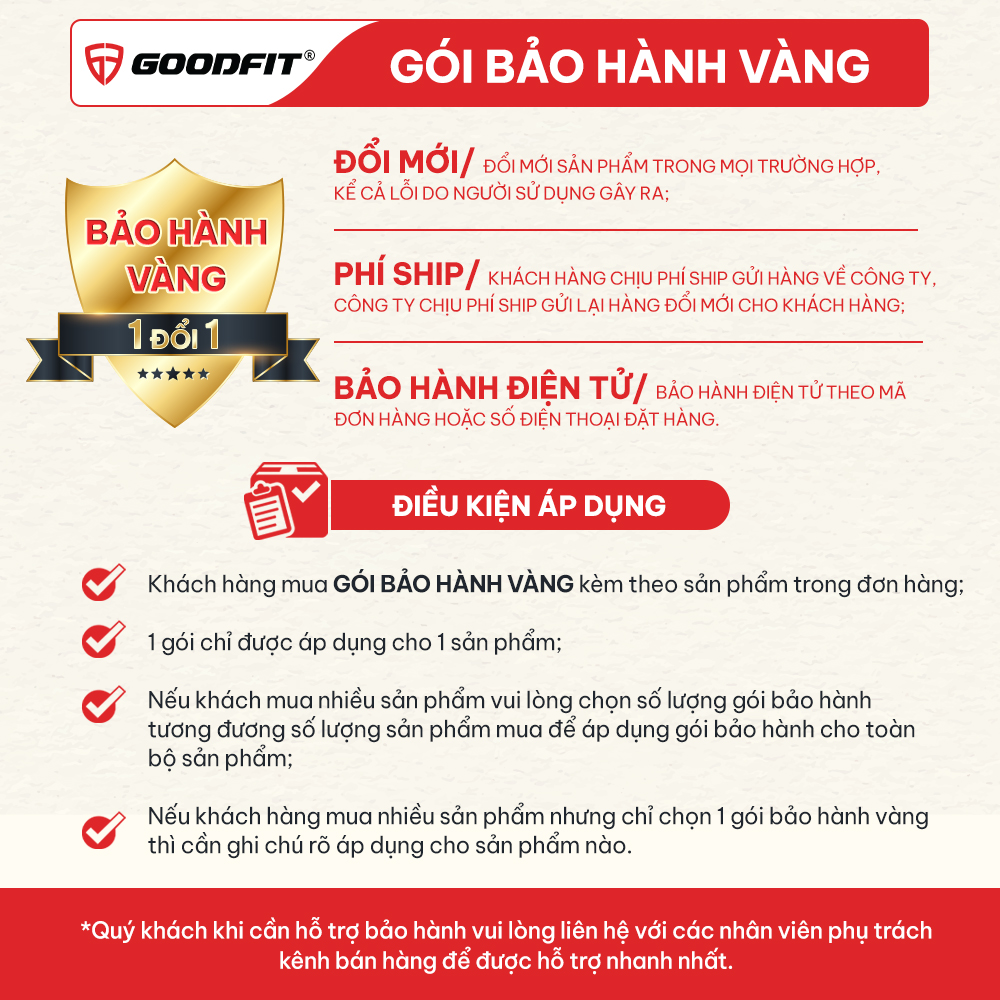 GÓI BẢO HÀNH VÀNG - 1 đổi 1 trong 12 tháng, hàng chính hãng