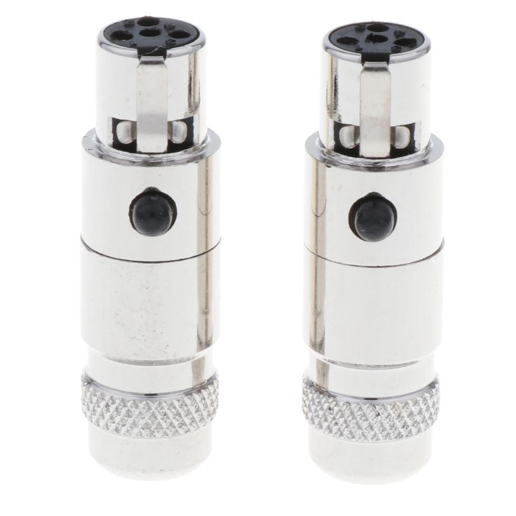 4 Pieces Gold Plated 5mm Mini 4Pin XLR Female Plugs Connectors Socket