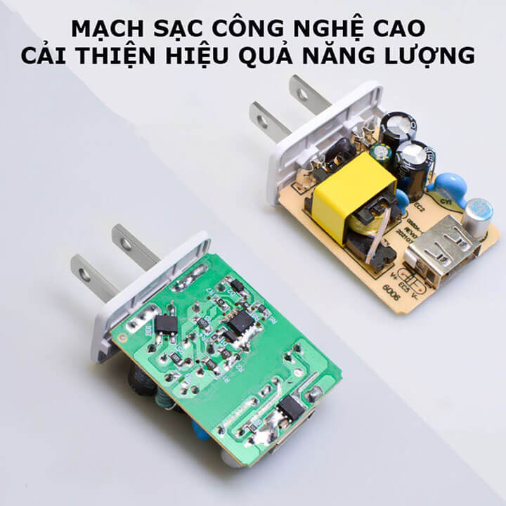 Củ sạc nhanh 5V 1A cho điện thoại, cục sạc cho đèn pin siêu sáng, quạt tích điện, nguồn cho các thiết bị điện tử