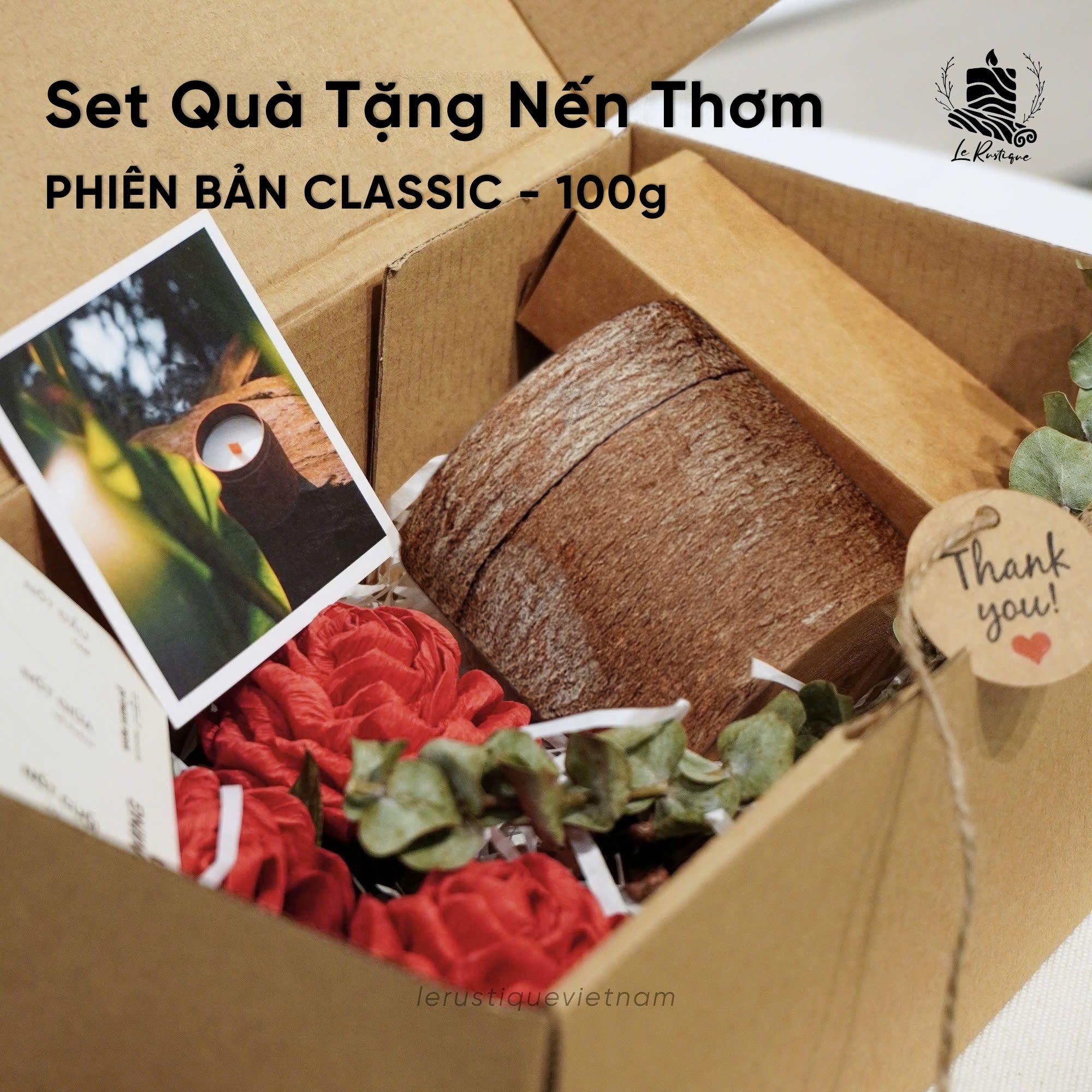 Set Quà Tặng Nến Thơm Trị Liệu Le Rustique Phiên Bản Classic - 9 Mùi Hương - Nến Thơm Cao Cấp - An Toàn Sức Khỏe - 100g