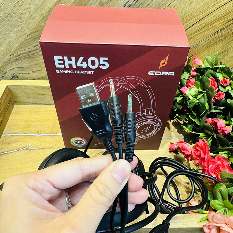 Tai nghe gaming EDRA EH405, jack 3.5mm, led RGB - Hàng chính hãng