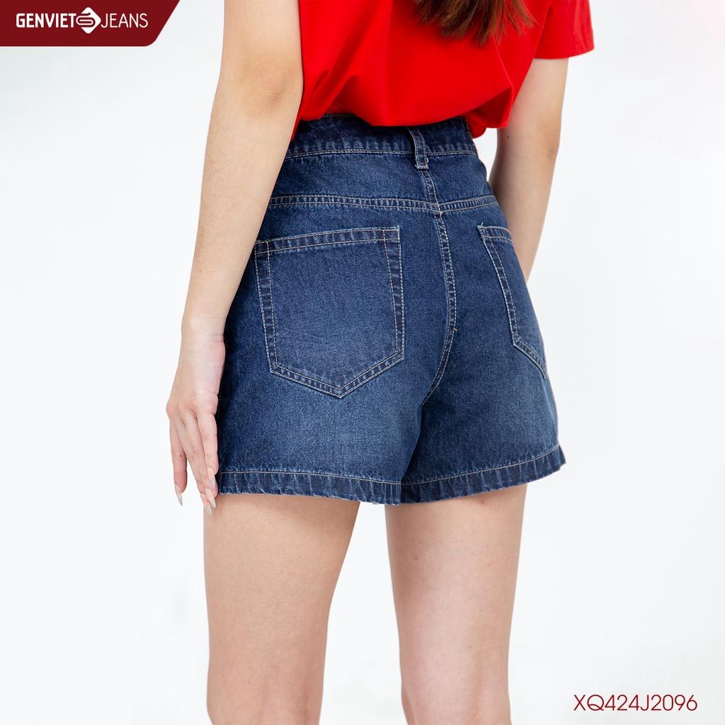 Quần Sooc Jeans Nữ Suông Boxy Fit GEMVIET XQ424J2096