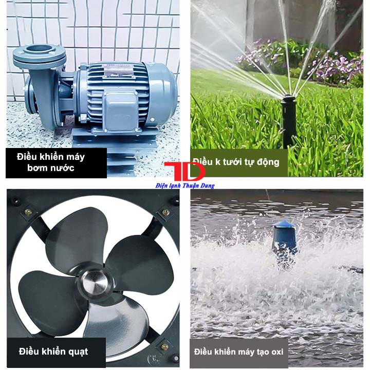 Bộ công tắc điều khiển từ xa 100M xuyên tường công suất lớn 30A/3000w/110V-220V, Bộ điều khiển từ xa cho máy bơm máy rửa xe, công tắc hẹn giờ - Điện lạnh Thuận Dung