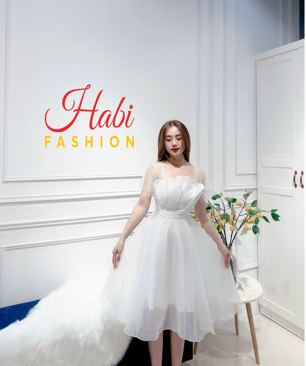 Đầm công chúa trắng dự tiệc xinh xỉu hàng thiết kế cao cấp giá rẻ đi cưới, sinh nhật, kỷ yếu miễn chê Habi Fashion