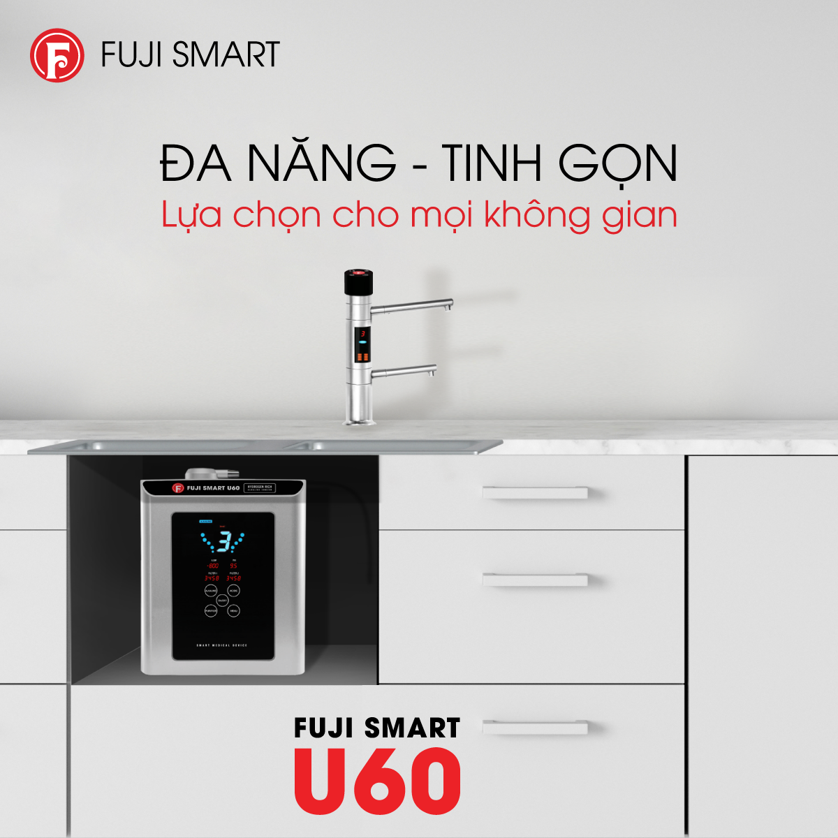 Máy lọc nước ion kiềm Fuji Smart U60 Nhật Bản - Hàng chính hãng