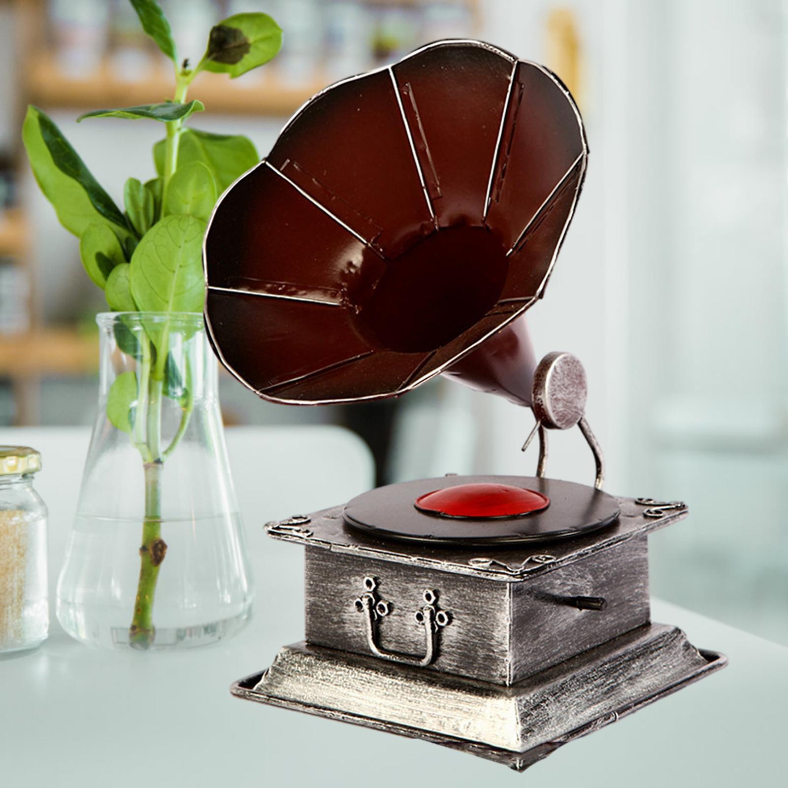 Vintage Style Phonograph Ornament Home Bedroom Decor Birthday Gifts