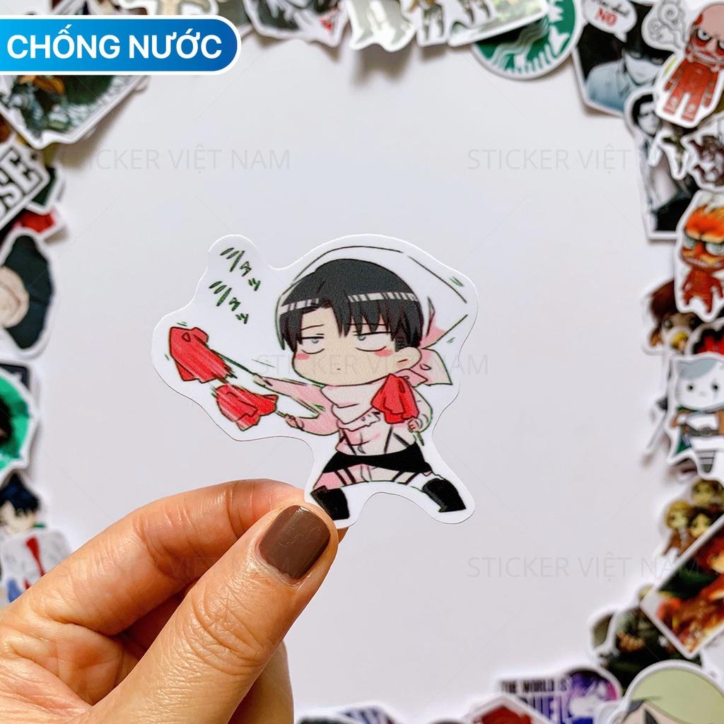 Sticker in hình ATTACK on TITAN - Dán Trang Trí - Chất Liệu PVC Cán Màng Chất Lượng Cao Chống Nước, Chống Nắng, Không Bong Tróc Phai Màu - Kích thước 4-8cm