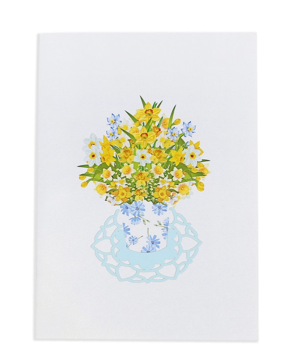 F27 -  Thiệp 3D Bình Hoa Thủy Tiên Vàng – Daffodil Bouquet – Pop Up Card Viethands Giftshop
