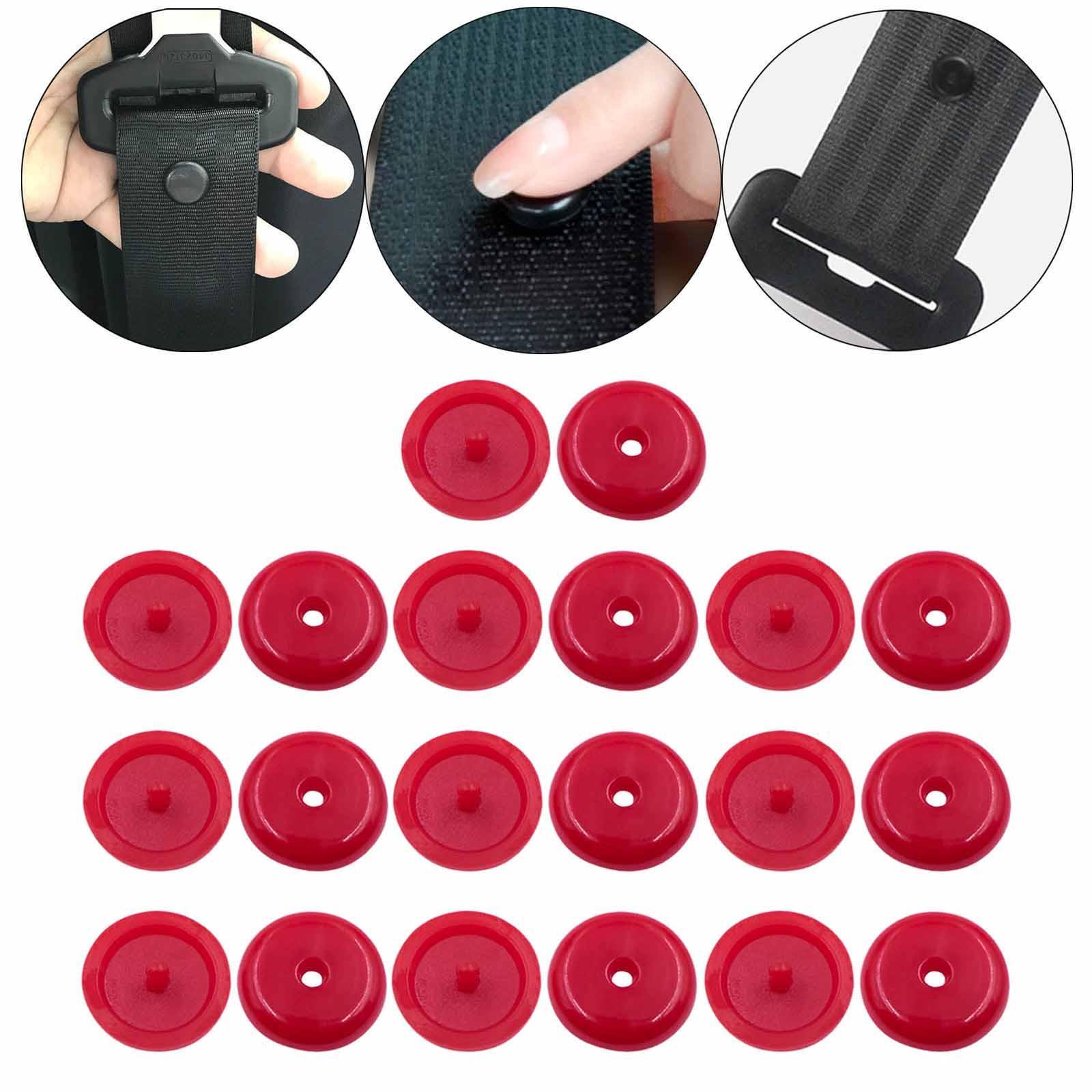 Seat Belt Stop Buttons Prevent Seat Belt Buckle from Sliding Down Belt