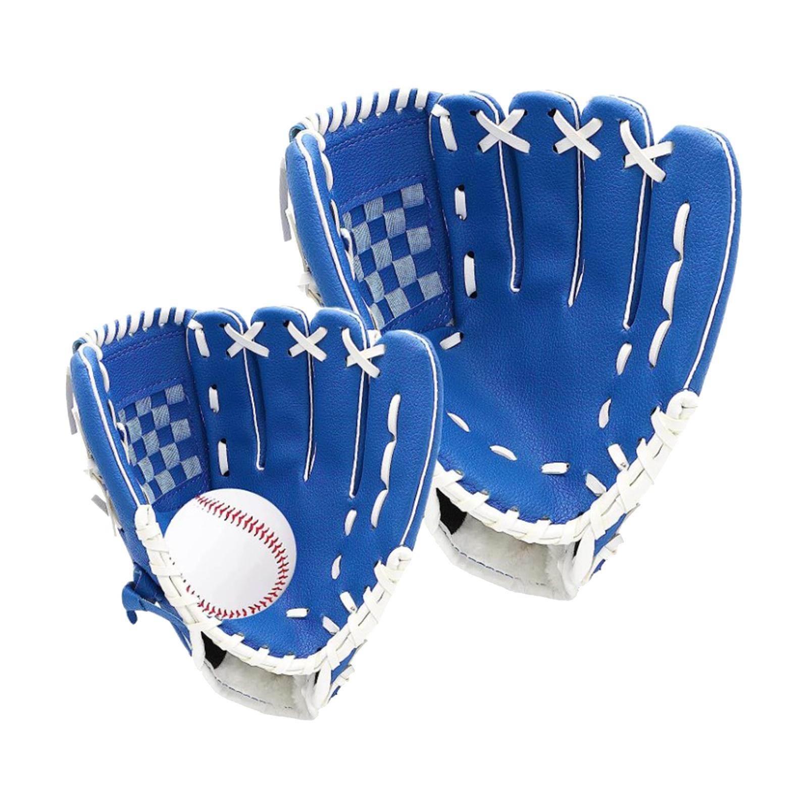 2Pcs Baseball Glove Softball Gloves Infield Outfield Gloves Baseball Fielding Glove Baseball Mitts with Ball for Team Game Beginner Backyard