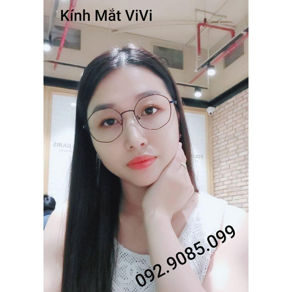 Gọng kính cận lục giác hàn quốc - KÍNH MẮT VIVI - Chất gọng kim loại - Nhận cắt : cận - viễn- loạn