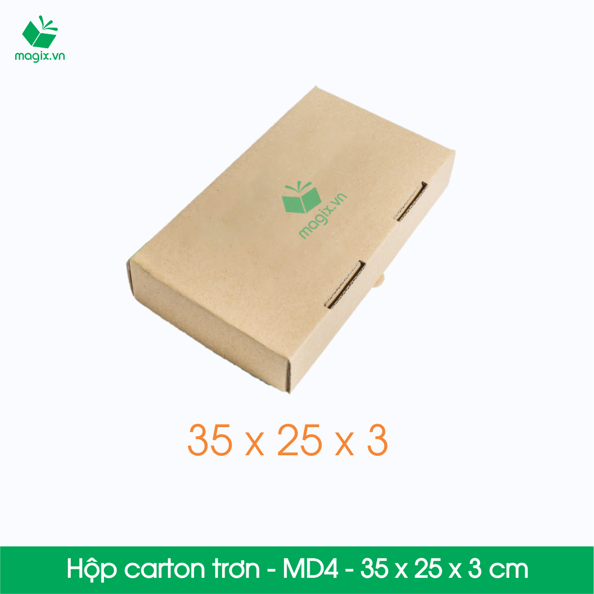 MD4 - 35x25x3 cm - 25 Thùng hộp carton trơn đóng hàng