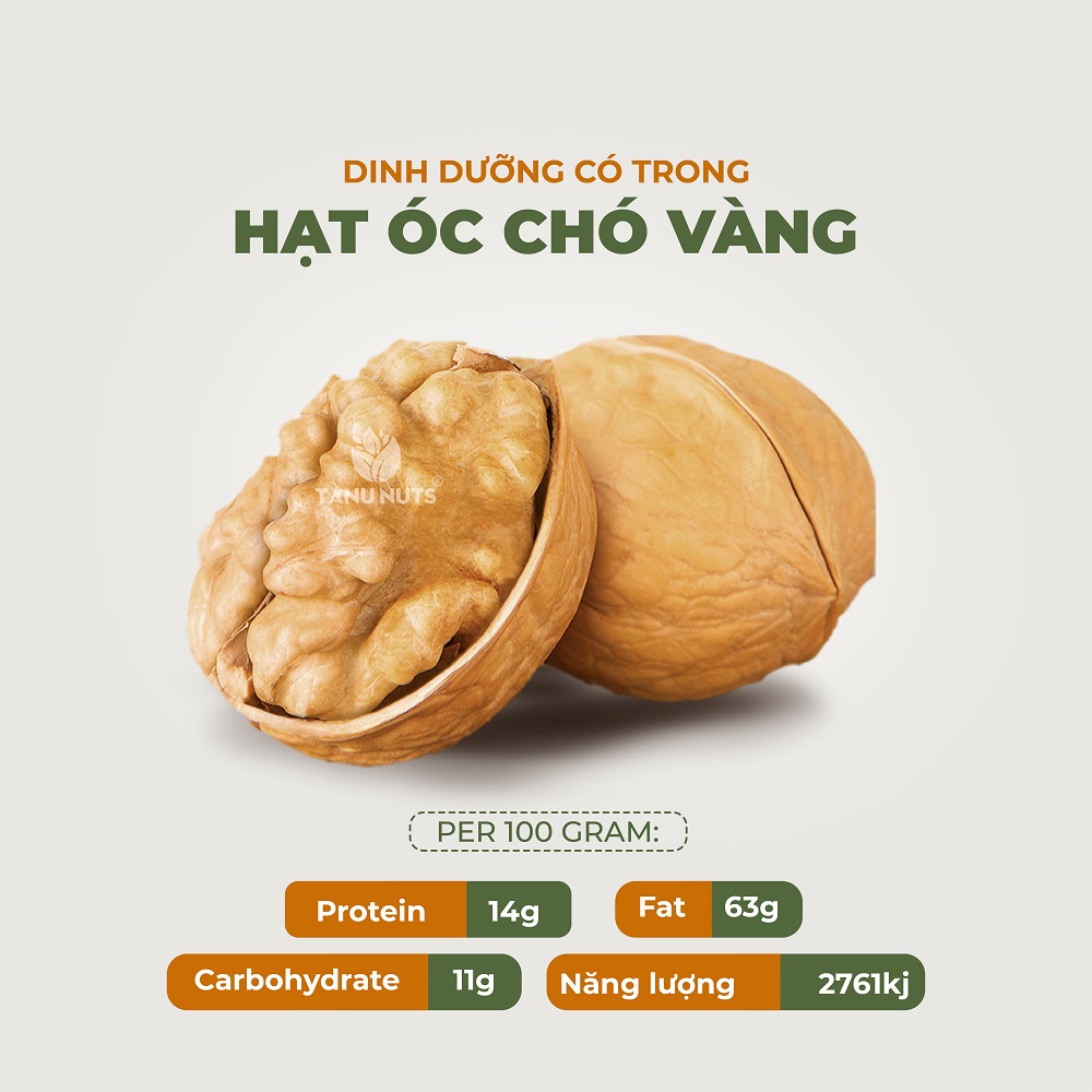 Nhân hạt óc chó vàng tách vỏ TANU NUTS, ngũ cốc giàu dinh dưỡng tốt cho mẹ và bé