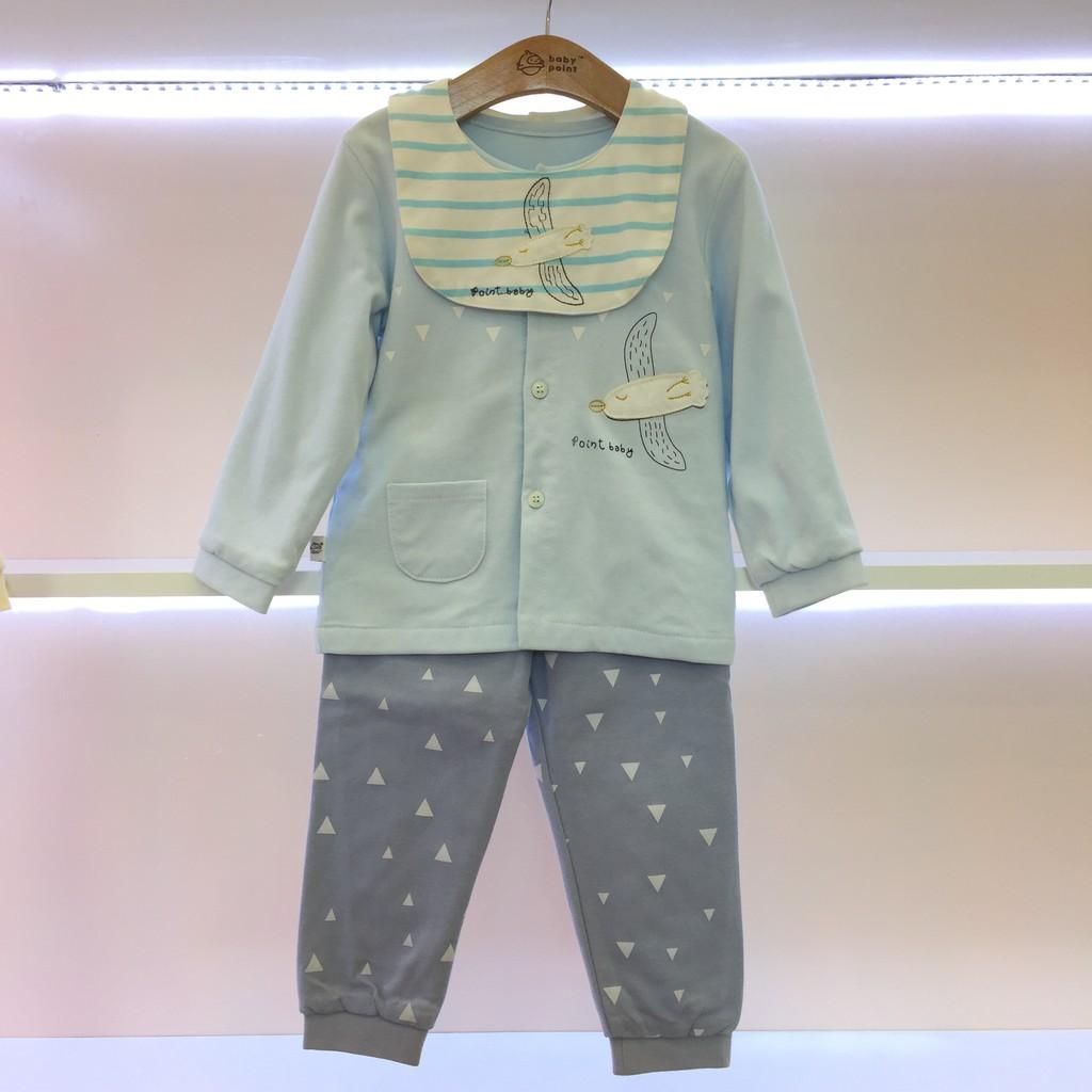 ĐỒ Bộ Tay Dài Thu Đông Cotton Họa Tiết Chim Bay Cho Bé Từ 3 Tháng- 2 Tuổi
