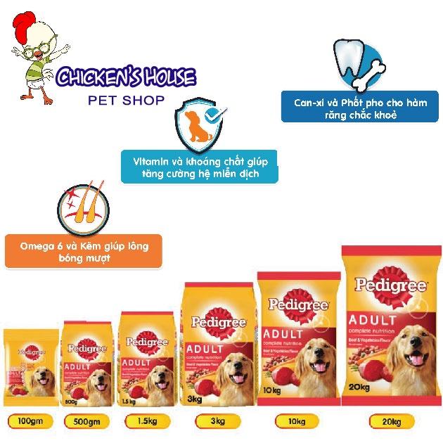 THỨC ĂN CHO CHÓ CON Dạng hạt Pedigree Puppy Vị Gà trứng và sữa Chicken Egg and Milk Flavor Gói 1.3kg Xuất xứ Thái Lan