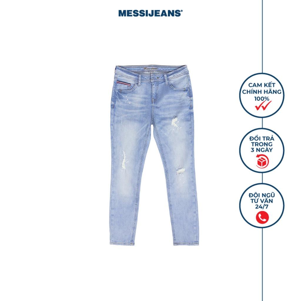 Quần jeans lửng nữ ống ôm màu nhạt MESSI SJW-656-18