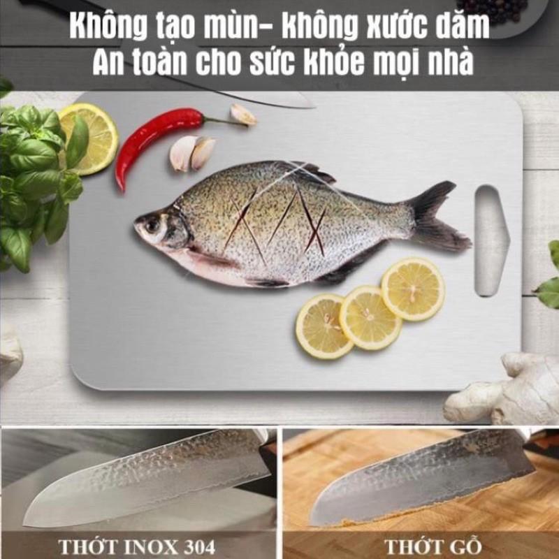 THỚT INOX 304 CAO CẤP SIZE LỚN Kháng Khuẩn Cường Lực- Vệ Sinh Dễ Dàng- Rã Đông Nhanh - Chống Ẩm Mốc