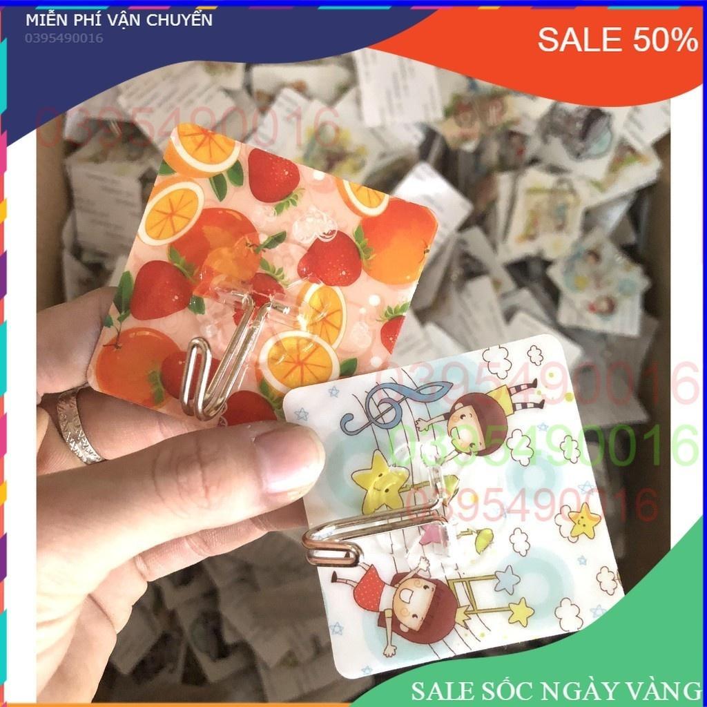 Combo 10 Móc dán tường chịu lực 21kg họa tiết 3D xoay 180 độ