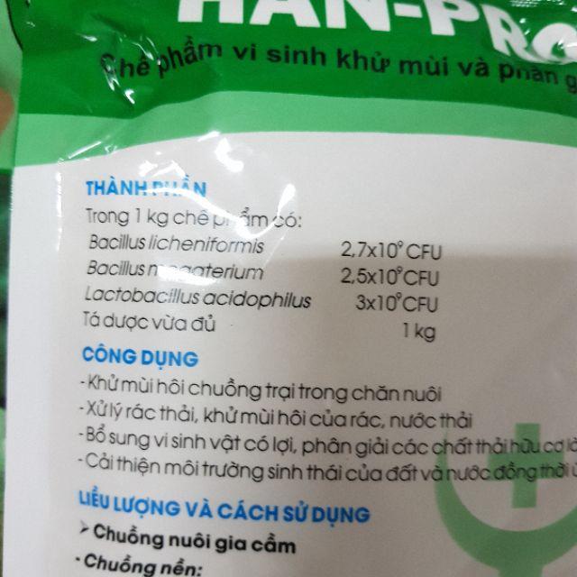 MEN VI SINH Han pro way khử mùi chuồng trại đất nèn gói 1kg tiết kiệm