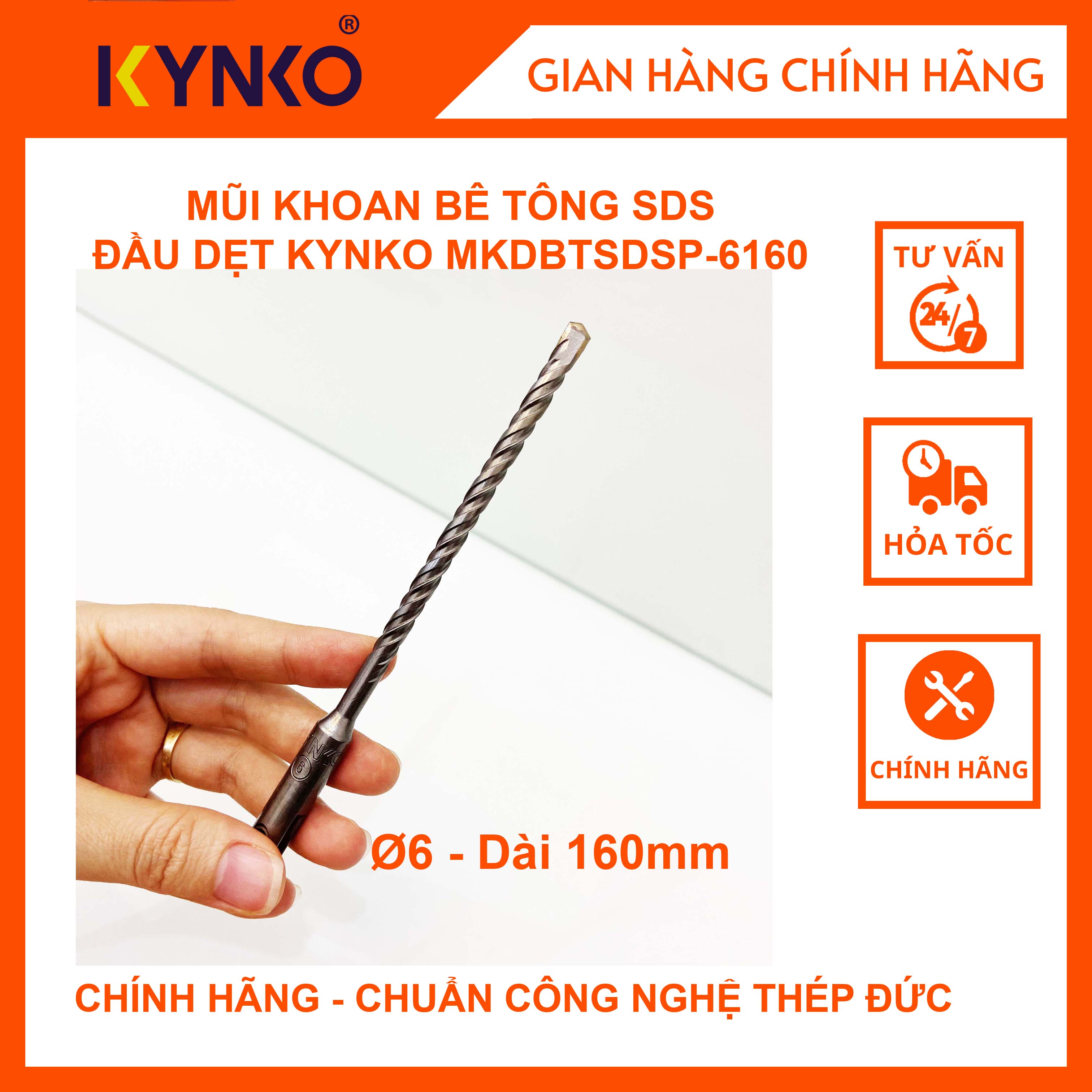 MŨI KHOAN BÊ TÔNG SDS - ĐẦU DẸT KYNKO MKDBTSDSP-6160