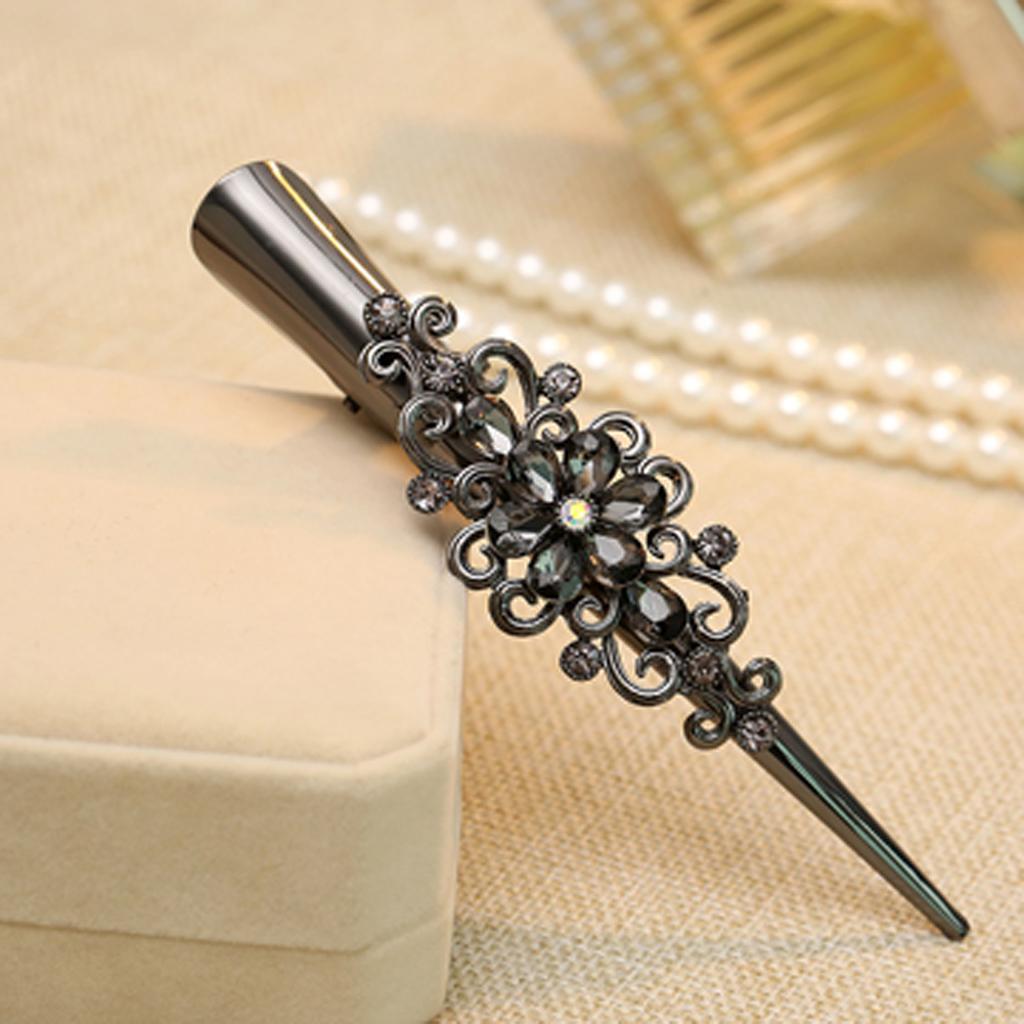4x Fashion Hair Styling Tool Women Plated Rhinestone Hair Clip Duckbill Clip