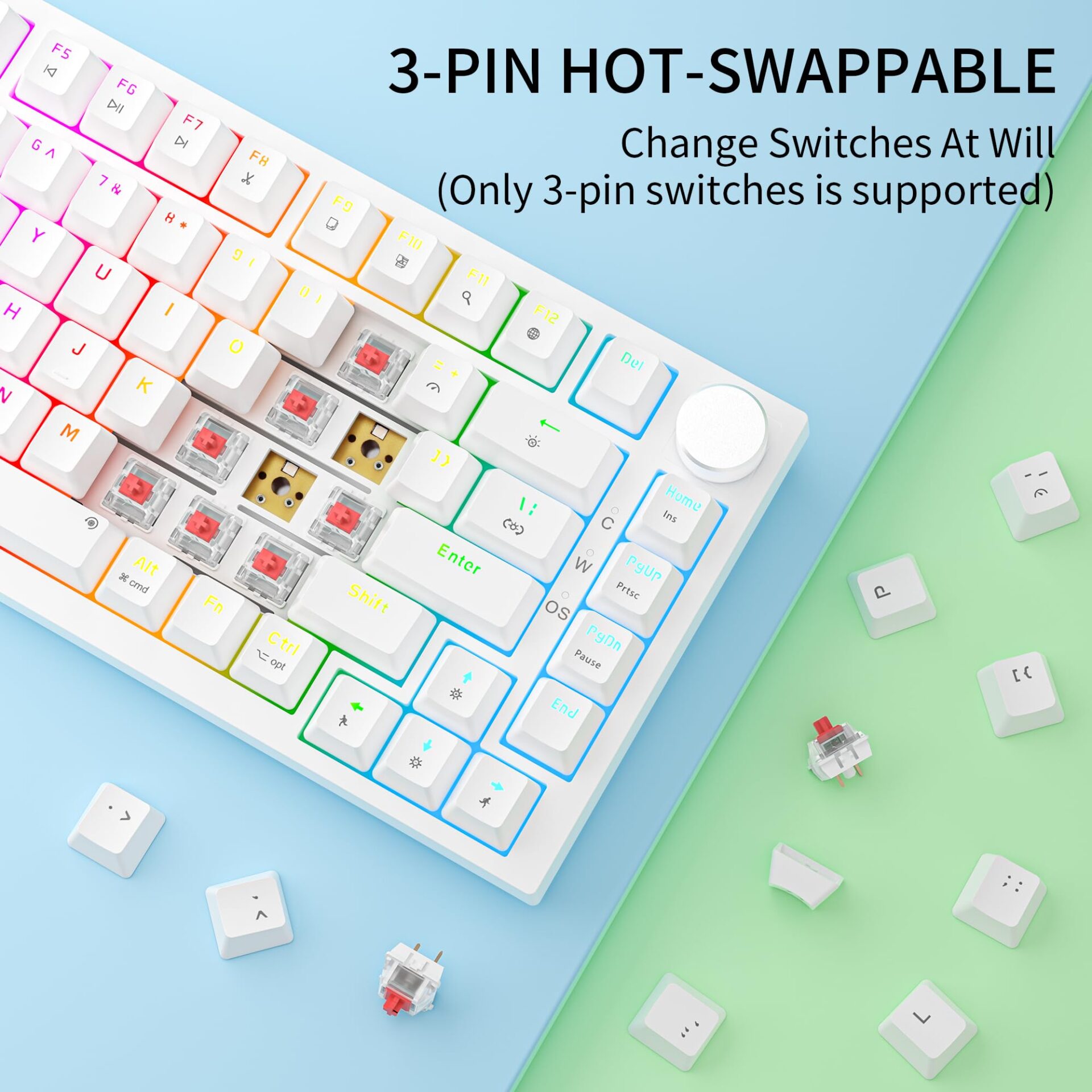 Bàn phím cơ có dây Gaming Newmen GM326, LED Rainbow, Keycap Doubleshot xuyên Led, Hotswap, bảo hành 24 tháng - Hàng chính hãng