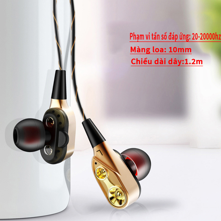 Tai nghe S1 HiFi lõi kép siêu bass + Tặng Kèm bóp đựng tai nghe