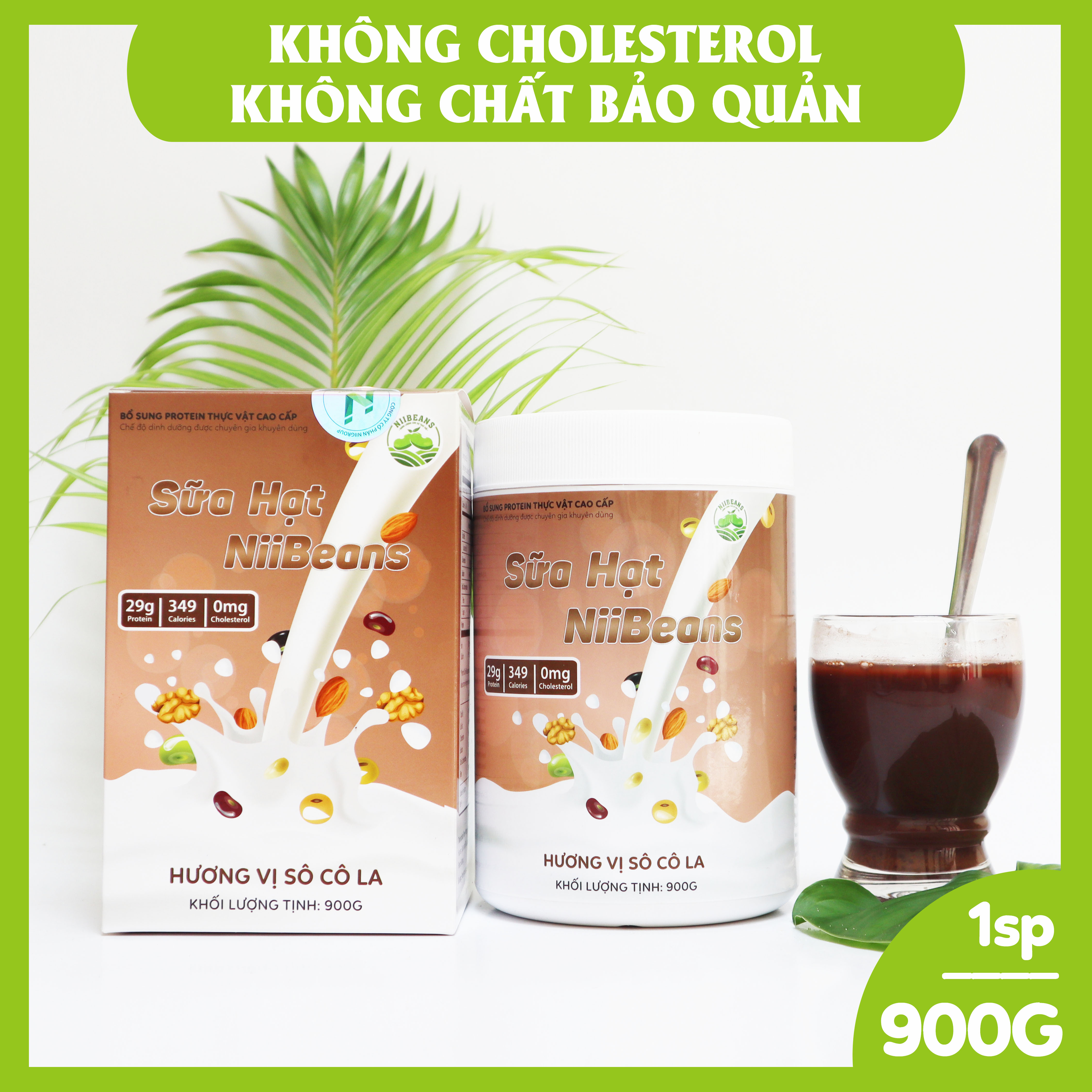 Sữa hạt NiiBeans Tăng cân Hương vị Sô Cô La 900G