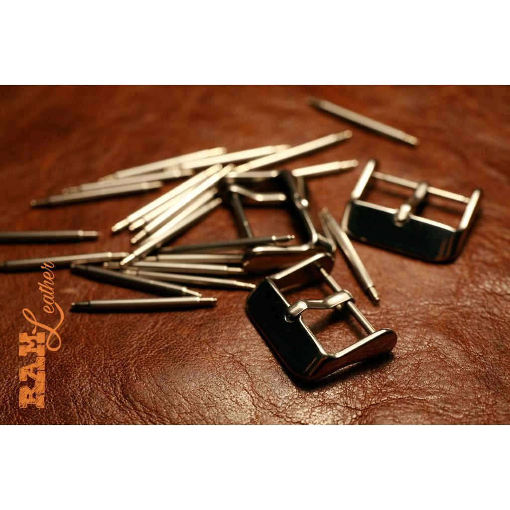 Dây đồng hồ da bò vegtan thảo mộc trống đồng màu xanh dương RAM Leather cực đẹp - tặng khóa chốt và cây thay dây