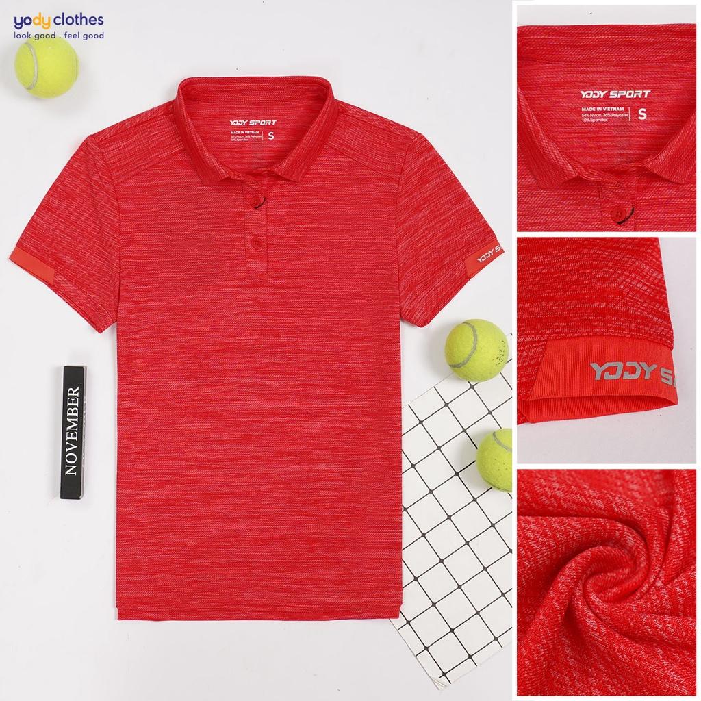 Áo polo nữ thể thao YODY in phản quang mát mẻ thấm hút mồ hôi siêu tốt SAN5004