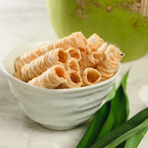Bánh Kẹo Ăn Vặt Cuộn Dừa Thái Lan Kaew Vị Lá Dứa Thơm Dịu