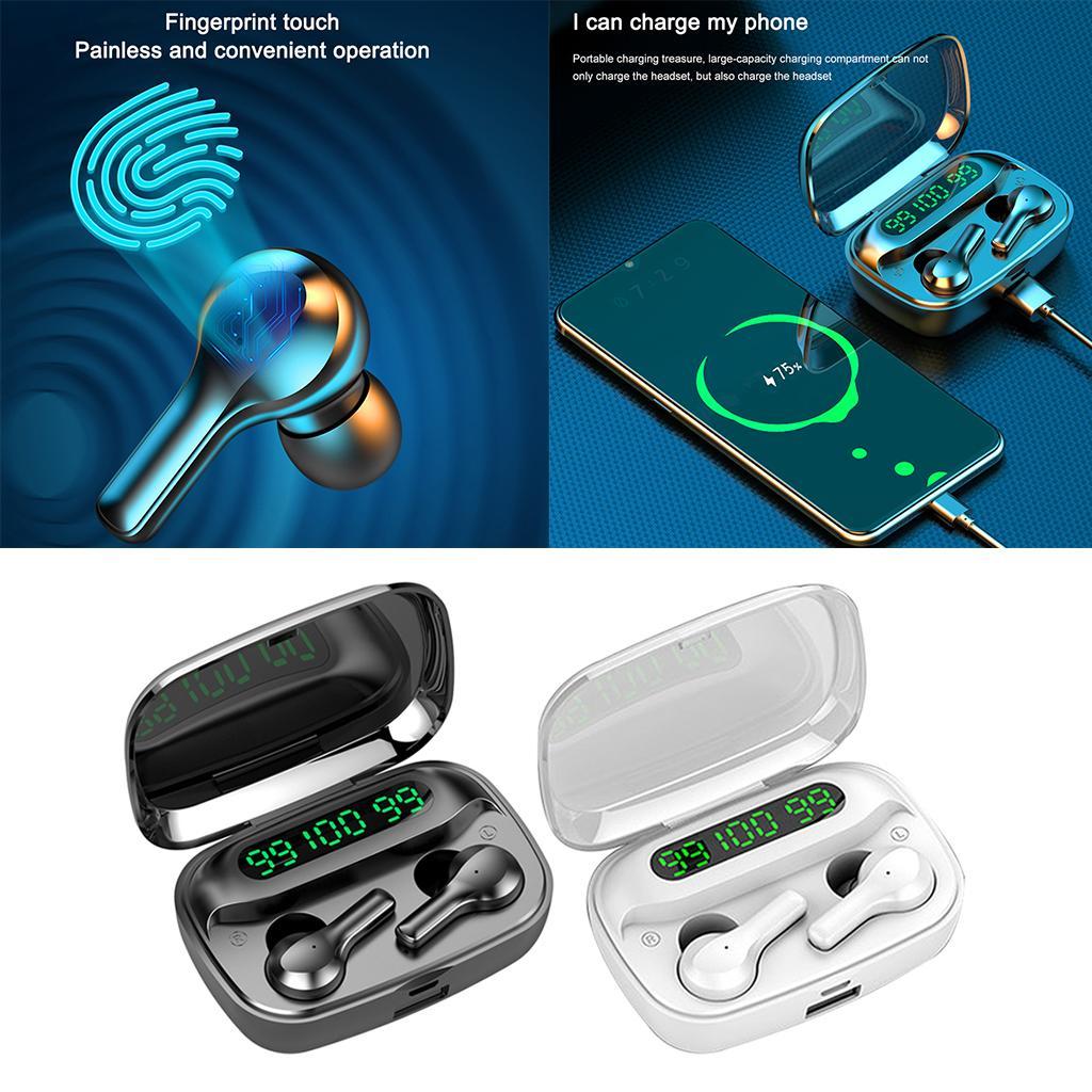 IPX7 Bluetooth 5.0 Wireless Headset Earphones Earbuds Waterproof Black