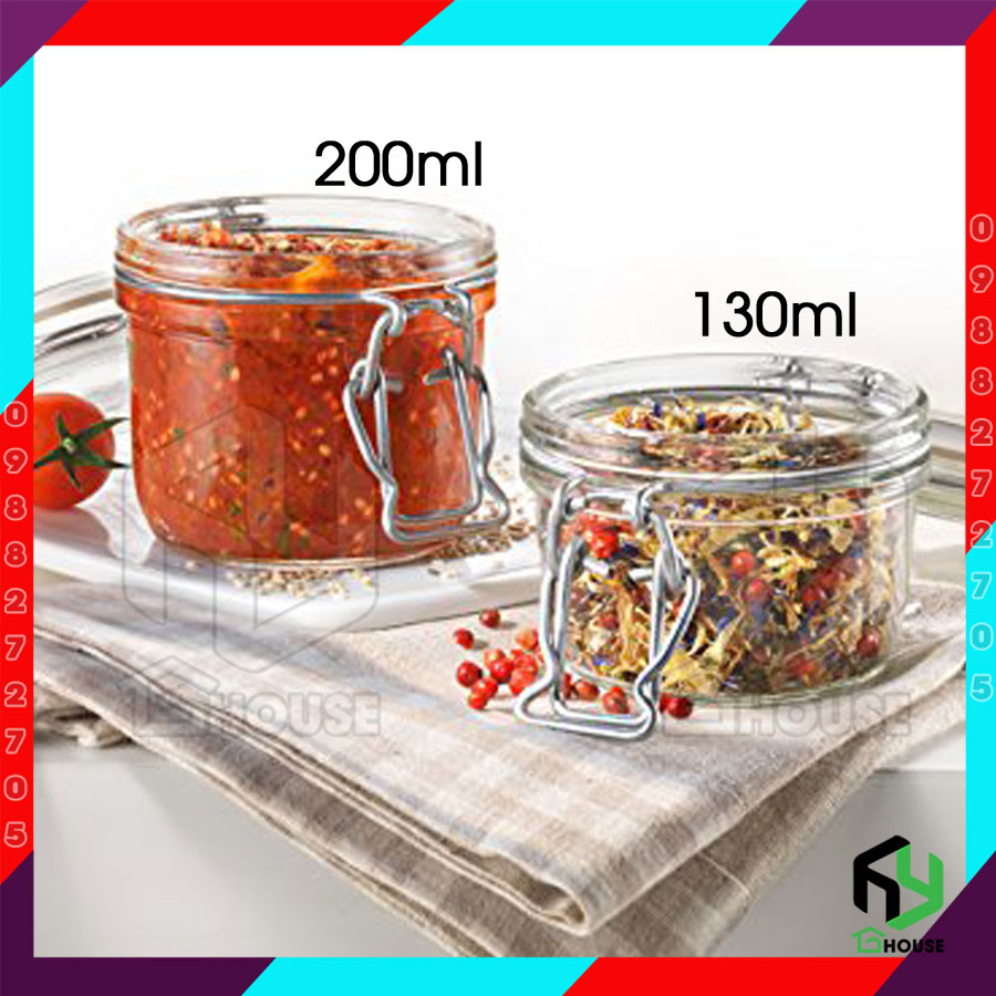 ITALY-Hũ thủy tinh nắp cài FIDO - Bormioli Rocco - 130ml - Siêu kín hơi - Glass jar with airtight lid