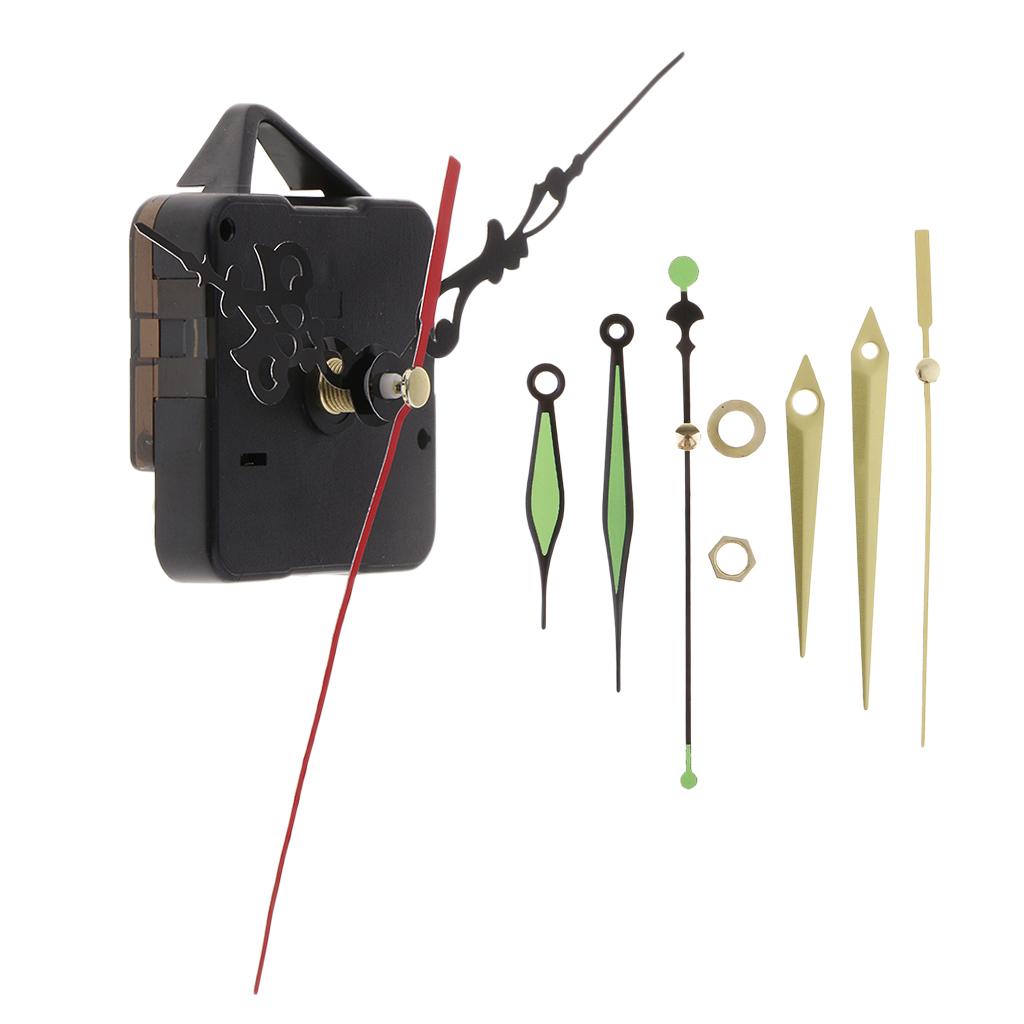 Quartz Clock Movement Mechanism & Hands Set Wall Repair Tool Part Silent Kit