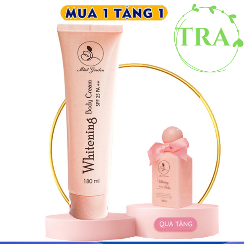 Kem body dưỡng trắng da toàn thân men bia MiniGarden Whitening Body Cream SPF 25 PA ++ 180ml thấm nhanh, không bết dính