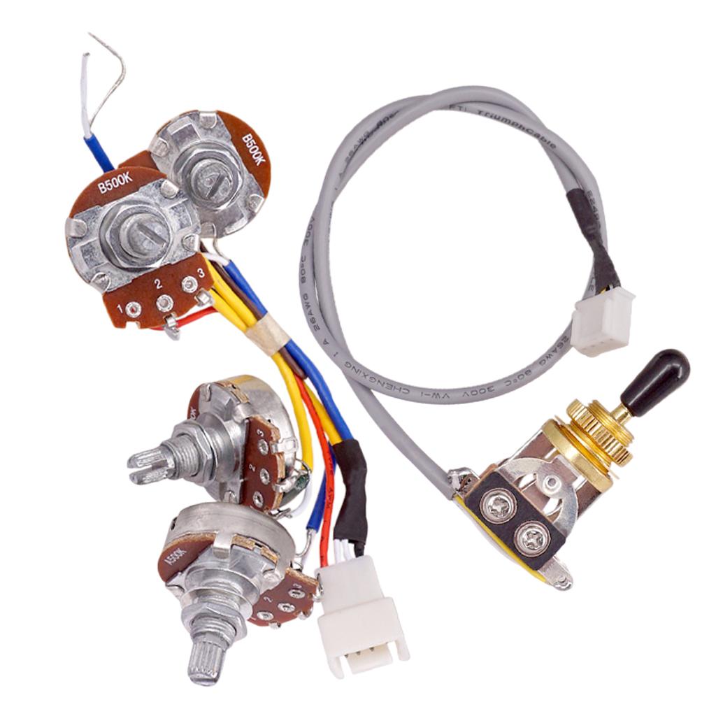 Guitar Potentiometer A500K B500K Pot w Toggle Switch Set for Electric Guitar