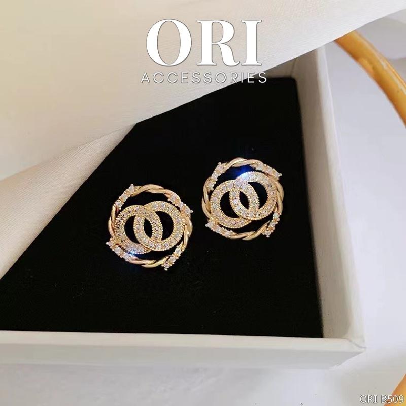 Bông tai nữ Canel đính đá sang trọng ORI ACCESSORIES B509