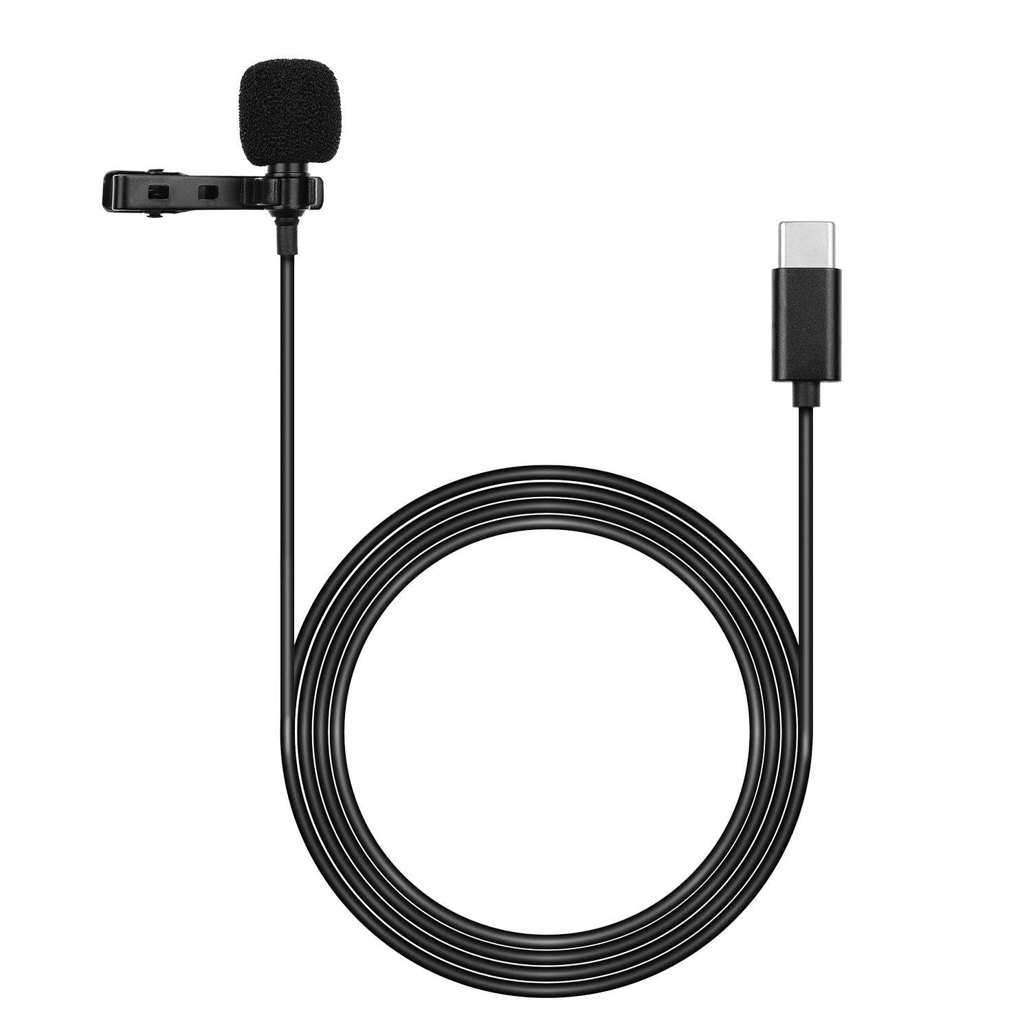 Kẹp cài thu âm Micrô 2 Mét Type-C  cho máy tính xách tay
